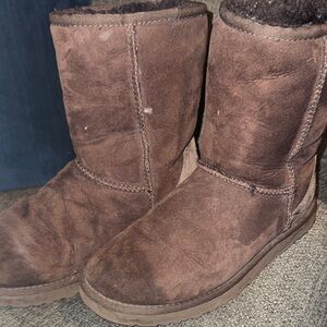 UGGS Classic chocolate Brown Suede Shearling Boots